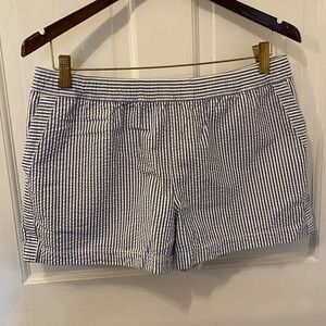 Vineyard Vines Navy and White Striped Seersucker Pull On Shorts size S